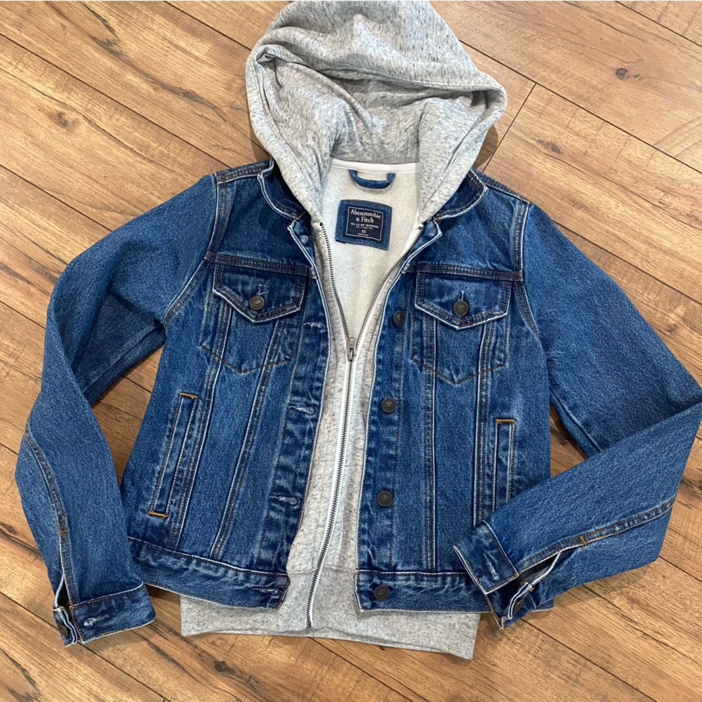 Abercrombie & Fitch 2 in 1 Denim Hoodie Jacket Size XS